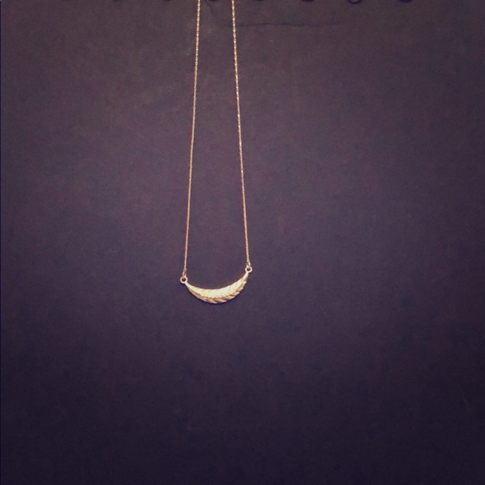 Silver leaf necklace.